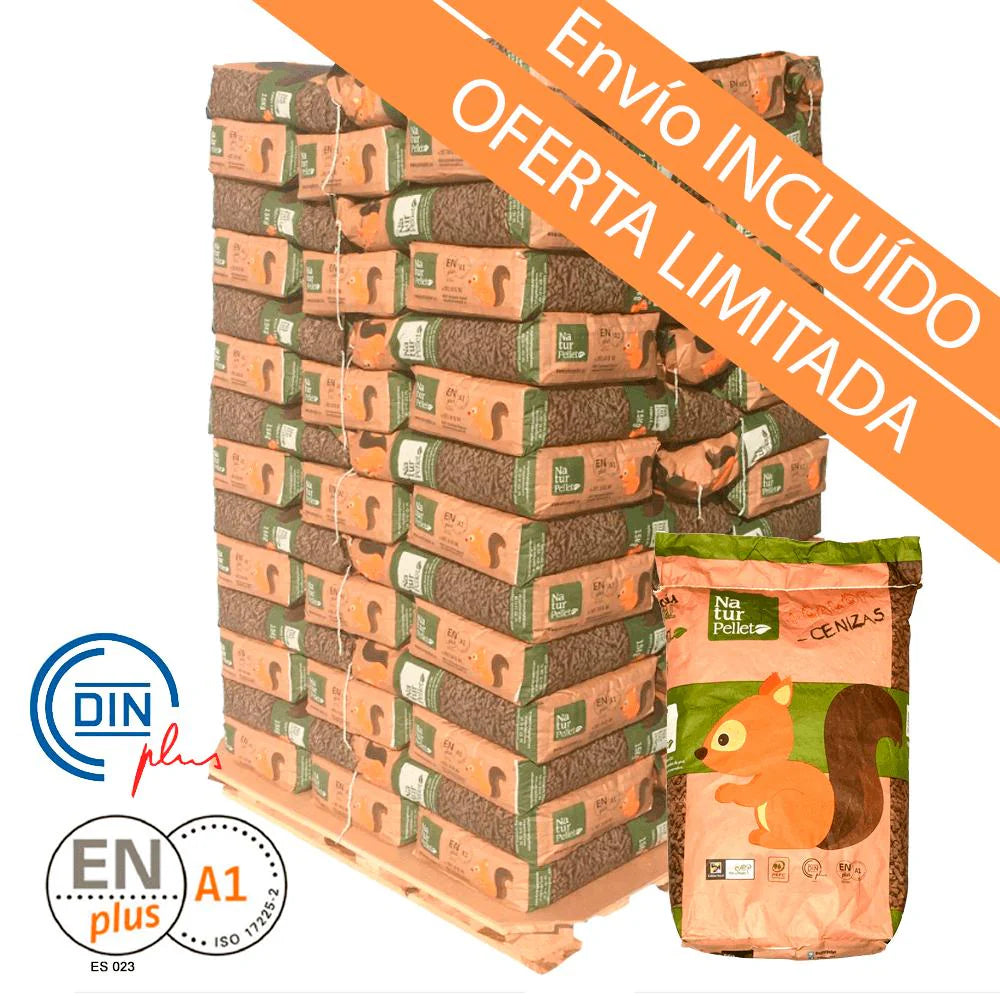 Naturpellet. 3-Palets de 231 sacos certificado Enplus de 15 kg